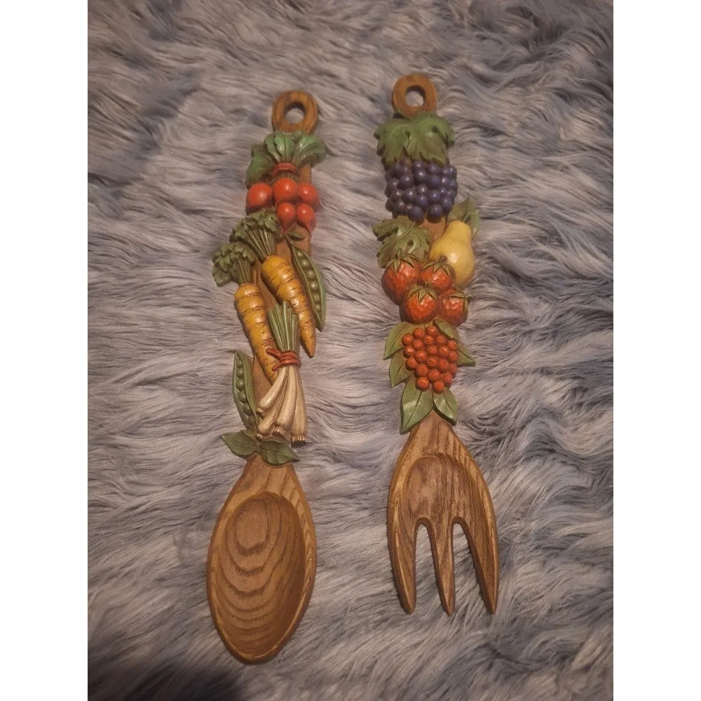 Vintage mcm Fork and Spoon wall hangings